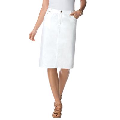 Plus Size Women's True Fit Stretch Denim Short Skirt by Jessica London in White (Size 20)