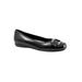 Extra Wide Width Women's Sizzle Signature Leather Ballet Flat by Trotters® in Black Leather (Size 7 1/2 WW)