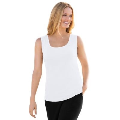 Plus Size Women's Rib Knit Tank by Woman Within in White (Size L) Top