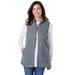 Plus Size Women's Zip-Front Microfleece Vest by Woman Within in Medium Heather Grey (Size 6X)