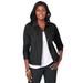 Plus Size Women's Classic Cotton Denim Jacket by Jessica London in Black (Size 26) 100% Cotton Jean Jacket