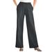 Plus Size Women's 7-Day Knit Wide-Leg Pant by Woman Within in Heather Charcoal (Size S)