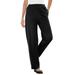 Plus Size Women's 7-Day Knit Ribbed Straight Leg Pant by Woman Within in Black (Size S)