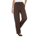 Plus Size Women's 7-Day Knit Ribbed Straight Leg Pant by Woman Within in Chocolate (Size 5X)