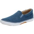 Wide Width Men's Canvas Slip-On Shoes by KingSize in Stonewash Navy (Size 11 W) Loafers Shoes