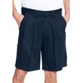 Men's Big & Tall Wrinkle-Free Expandable Waist Pleat Front Shorts by KingSize in Navy (Size 62)