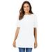 Plus Size Women's Perfect Short-Sleeve Boatneck Tunic by Woman Within in White (Size 2X)