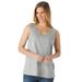 Plus Size Women's Perfect Scoopneck Tank by Woman Within in Heather Grey (Size 3X) Top