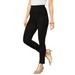 Plus Size Women's Faux Suede Legging by Roaman's in Black (Size M) Vegan Leather Stretch Pants