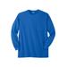 Men's Big & Tall Shrink-Less™ Lightweight Long-Sleeve Crewneck Pocket T-Shirt by KingSize in Royal Blue (Size 6XL)