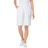 Plus Size Women's 7-Day Knit Short by Woman Within in White (Size 4X)