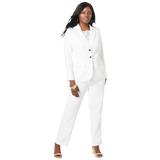 Plus Size Women's Single-Breasted Pantsuit by Jessica London in White (Size 22 W) Set