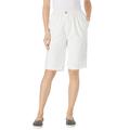 Plus Size Women's 7-Day Elastic-Waist Cotton Short by Woman Within in White (Size 30 W)