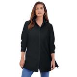 Plus Size Women's Kate Tunic Big Shirt by Roaman's in Black (Size 22 W) Button Down Tunic Shirt