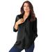 Plus Size Women's Long-Sleeve Kate Big Shirt by Roaman's in Black (Size 24 W) Button Down Shirt Blouse