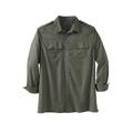 Men's Big & Tall Long Sleeve Pilot Shirt by Boulder Creek® in Olive (Size 3XL)