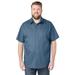 Men's Big & Tall Short-Sleeve Pocket Sport Shirt by KingSize in Slate Blue (Size 6XL)