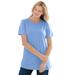 Plus Size Women's Perfect Short-Sleeve Crewneck Tee by Woman Within in French Blue (Size 1X) Shirt