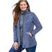 Plus Size Women's Zip-Front Microfleece Jacket by Woman Within in Evening Blue Marled (Size 5X)