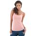 Plus Size Women's Bra Cami with Adjustable Straps by Roaman's in Soft Blush (Size 3X) Stretch Tank Top Built in Bra Camisole