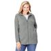 Plus Size Women's Zip-Front Microfleece Jacket by Woman Within in Medium Heather Grey (Size 2X)