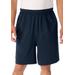 Men's Big & Tall Lightweight Jersey Shorts by KingSize in Navy (Size 6XL)