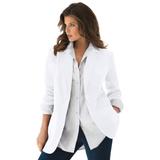 Plus Size Women's Boyfriend Blazer by Roaman's in White (Size 14 W) Professional Jacket