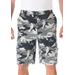 Men's Big & Tall 10" Side Elastic Canyon Cargo Shorts by KingSize in Steel Camo (Size 42)