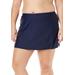 Plus Size Women's Side Slit Swim Skirt by Swimsuits For All in Navy (Size 8)