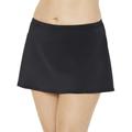 Plus Size Women's Chlorine Resistant A-line Swim Skirt by Swimsuits For All in Black (Size 30)