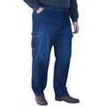 Men's Big & Tall Relaxed Fit Cargo Denim Look Sweatpants by KingSize in Indigo (Size 4XL) Jeans