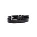 Men's Big & Tall Synthetic Leather Belt with Classic Stitch Edge by KingSize in Black Silver (Size 56/58)