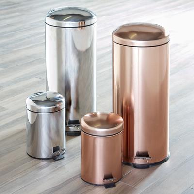 Step Trash Cans, Set of 2 by BrylaneHome in Copper Trashcan