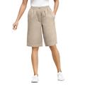 Plus Size Women's 7-Day Elastic-Waist Cotton Short by Woman Within in Natural Khaki (Size 32 W)