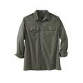 Men's Big & Tall Long Sleeve Pilot Shirt by Boulder Creek® in Olive (Size 6XL)