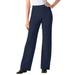 Plus Size Women's Wide Leg Ponte Knit Pant by Woman Within in Navy (Size 14 W)