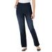Plus Size Women's Straight Leg Fineline Jean by Woman Within in Indigo Sanded (Size 16 WP)