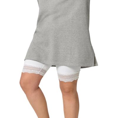 Plus Size Women's Lace Hem Bike Shorts by ellos in White (Size 14/16)