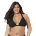 Plus Size Women's Beach Babe Triangle Bikini Top by Swimsuits For All in Black (Size 6)
