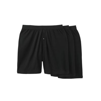 Men's Big & Tall 3-Pack Cotton Boxers by KingSize in Black (Size 9XL)