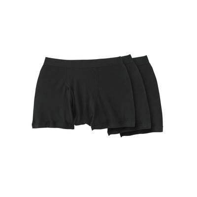 Men's Big & Tall Cotton Boxer Briefs 3-Pack by KingSize in Black (Size 9XL)