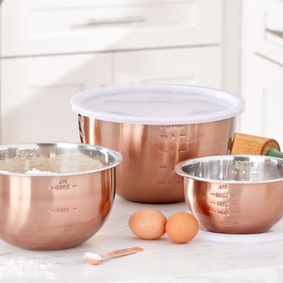 6-Pc. Set Of Copper Mixing Bowls & Lids by BrylaneHome in Copper