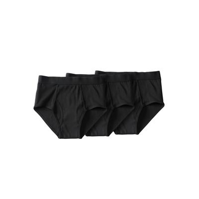 Men's Big & Tall Classic Cotton Briefs 3-Pack by KingSize in Black (Size 5XL) Underwear