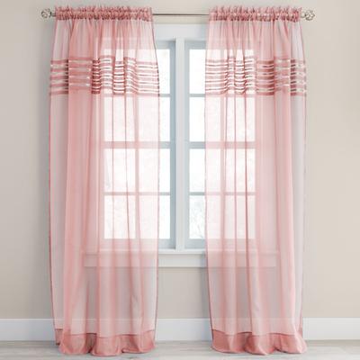 Wide Width BH Studio Pleated Voile Rod-Pocket Panel by BH Studio in Pale Rose (Size 56