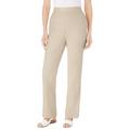 Plus Size Women's Straight Leg Linen Pant by Woman Within in Natural Khaki (Size 18 W)