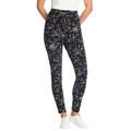 Plus Size Women's Stretch Cotton Printed Legging by Woman Within in Black Batik Floral (Size 2X)