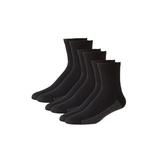 Men's Big & Tall 1/4 Length Cushioned Crew Socks 3-Pack by KingSize in Black (Size L)