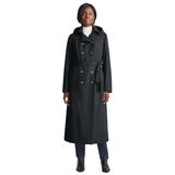 Plus Size Women's Double Breasted Long Trench Raincoat by Jessica London in Black (Size 12 W)