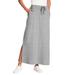 Plus Size Women's Sport Knit Side-Slit Skirt by Woman Within in Heather Grey (Size 26/28)