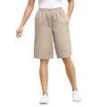 Plus Size Women's 7-Day Elastic-Waist Cotton Short by Woman Within in Natural Khaki (Size 36 W)